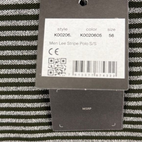 Kjus Mens Lee Polo Multi-Stripe‎ Golf Shirt Gray Green 56 2XL XXL Prep Dad LOGO - Picture 3 of 11